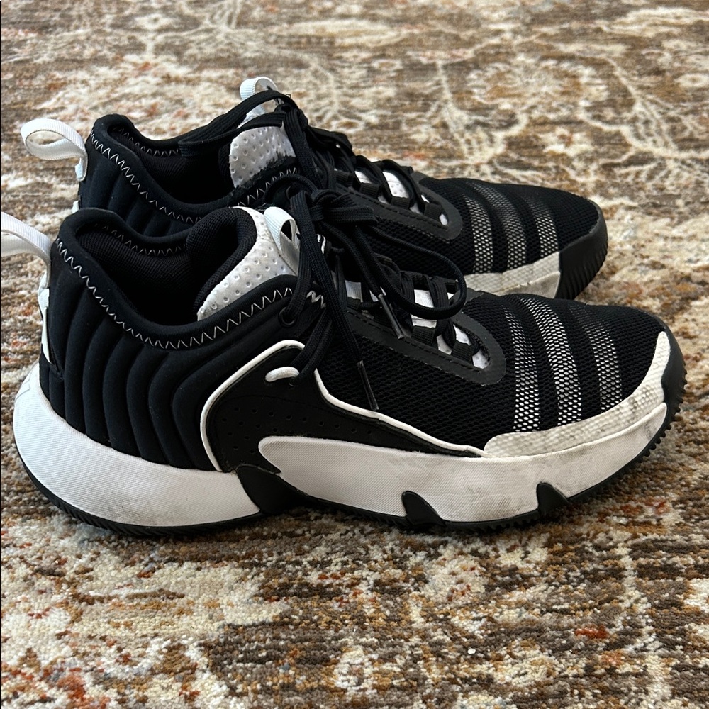 Adidas Black and White Basketball Shoes